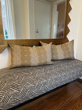 Pair of custom designer Peter Dunham Fez bronze pillow covers 20x12